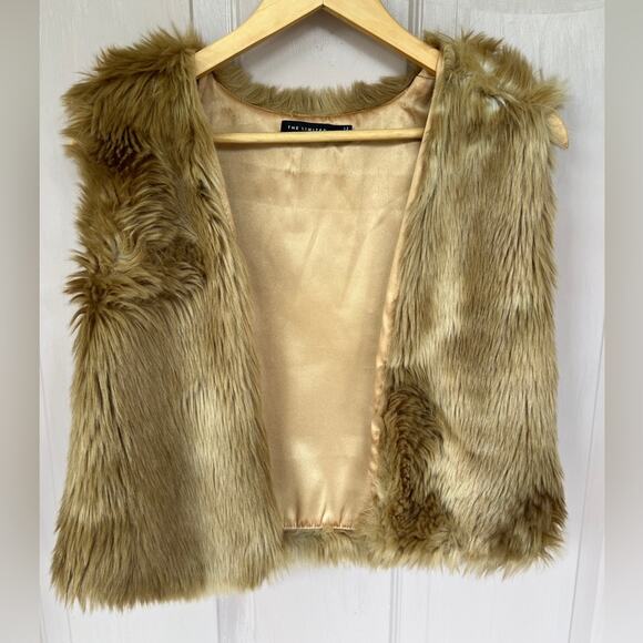 The Limited Vintage Faux Fur Golden Vest – Size L - Picture 1 of 7